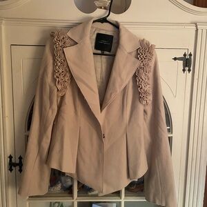 Robert Rodriguez Cream Ruffled Blazer 6
